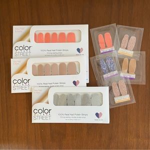 Color Street Nail Polish Strips - 3 Full sets and 5 sample packs - NWOT